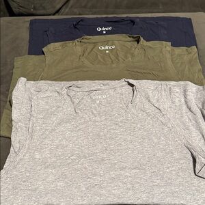 Quince Cotton Modal Miscle Tank Trio: Heather Gray, Olive Green & Navy Blue